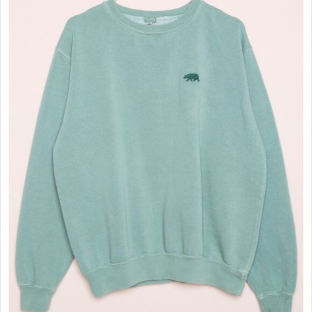 Brandy Melville Seafoam Green Bear Crewneck